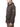 Stone Island Denims hooded jacket in brown, side view showing the compass badge on the left sleeve and the zipped chest pocket